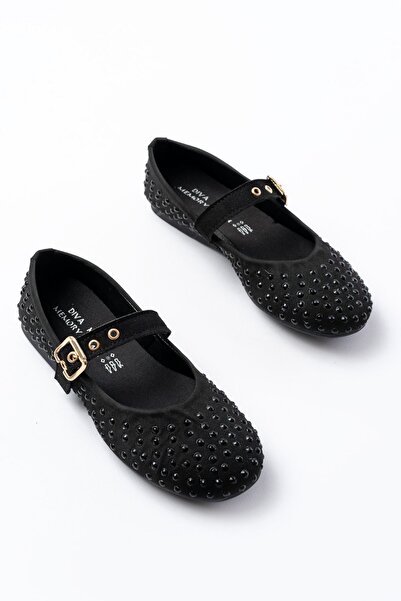 Budi Dm-6020 Black Troc Helmet Buckle Daily Women's Ballerinas