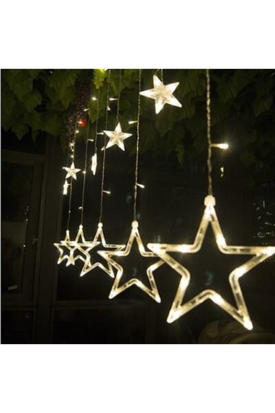 OEM Cortina luminoasă de Crăciun cu ploaie de stele, interior/exterior, 3 met...