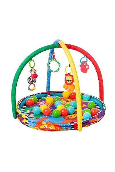 Playgro 5-in-1 Baby Play Gym with 32 Colored Balls & Hanging Toys, Multicolour