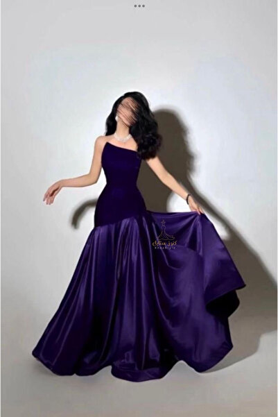 Knoz Style فستان سهرة بـ3 ألوان مختلفة، بقصة حورية البحر بكتف واحد