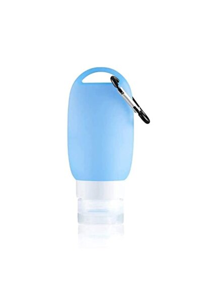 DROPY 40 ml Silicone Dispenser with Carabiner Hook, Blue