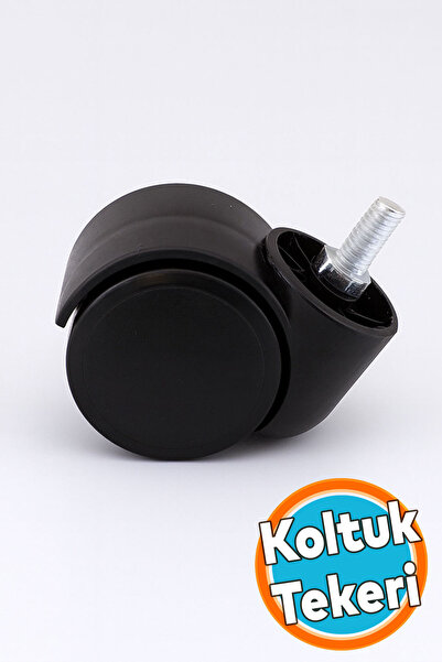 NZB Dönerli Koltuk Tekeri M8 Civatalı Siyah Renk Dayanıklı Plastik Mobilya Sa...