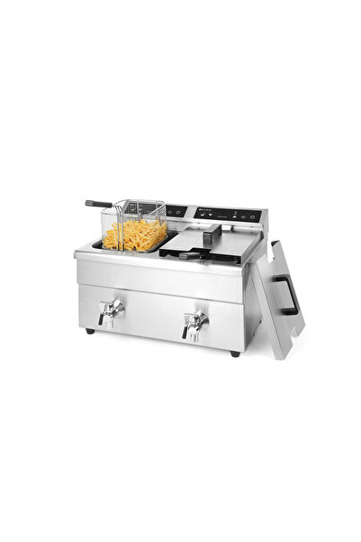 HENDI Friteuză dublă cu inducție, 2x8 litri, oțel inoxidabil, 2x3500W
