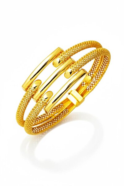 Çgk Çiğdem Gürel Kuyumculuk 3'lü Kaburga Altın Kelepçe Bilezik