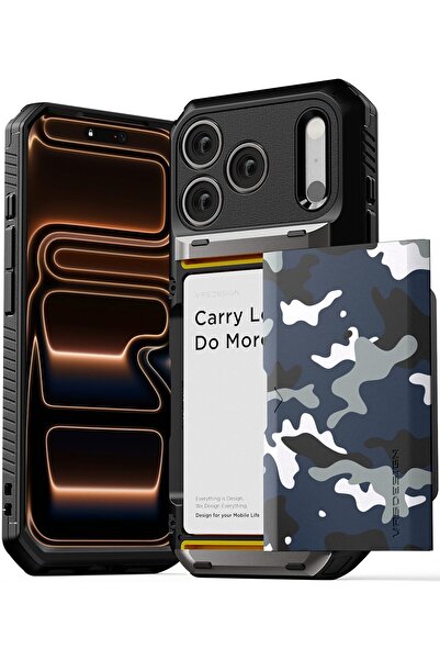 VRS Design حافظة دامدا غلايد برو لهاتف آيفون 17 برو مزودة بمحفظة وحامل بطاقات...