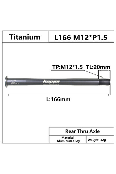 Choice L166 M12x1.5 TL20 HEPPE دراجة طريق جبلية محور خلفي من التيتانيوم خفيف ...
