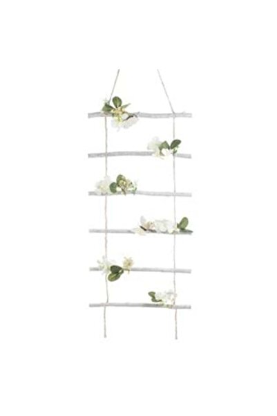 Jumbo Hanging Decorative Ladder with Flowers & Butterflies 57 x 5 x 30 cm