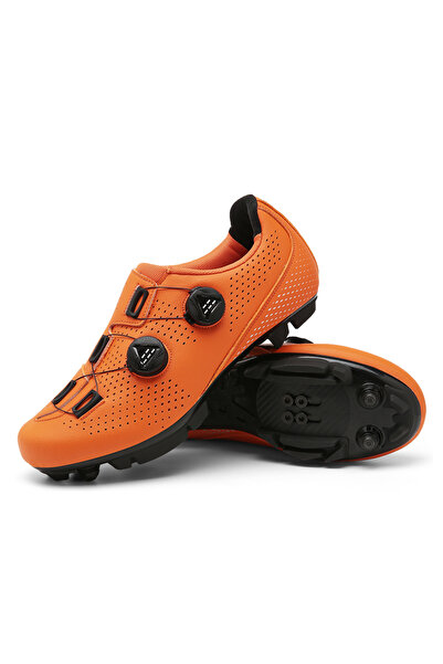 Choice حذاء رياضي برتقالي 45 T6066 للرجال لركوب الدراجات الجبلية، حذاء رياضي برباط للسباق وركوب الدراجات الجبلية