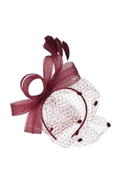 Jumbo Disguise Hair Crown Burgundy with Veil & Feathers