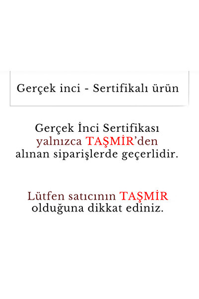 Taş-Mir 55cm Sertifikalı Doğal Beyaz İnci Kolye - Çeyrek Altın Gemici Dümen Kilit - 8mm