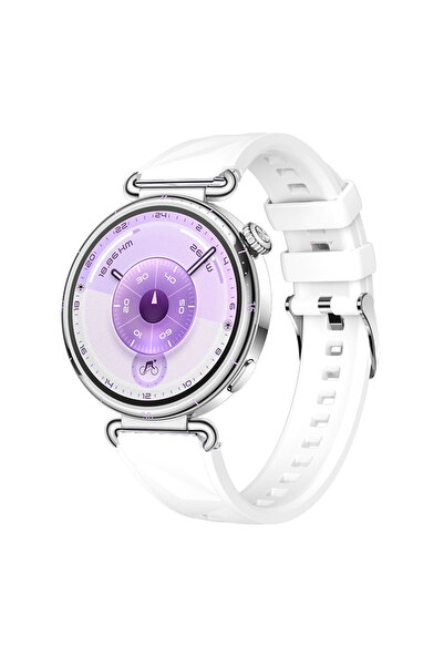 Sneezy Huawei Watch GT6 41mm İle Uyumlu Prism Metal Tokalı Soft Yumuşak Silik...