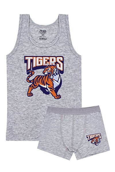 Öts Боксерські шорти для хлопчиків з еластаном, сірі Tigers (96% бавовна, 4% еластан)
