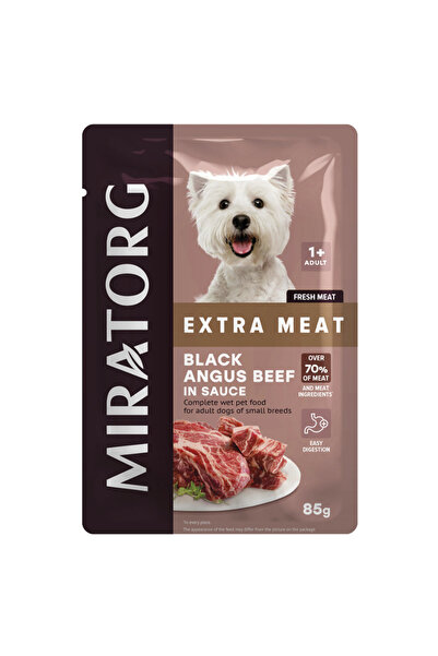Miratorg طعام رطب للكلاب الصغيرة مع لحم بقري بلاك أنجوس في صلصة، 85 جرام