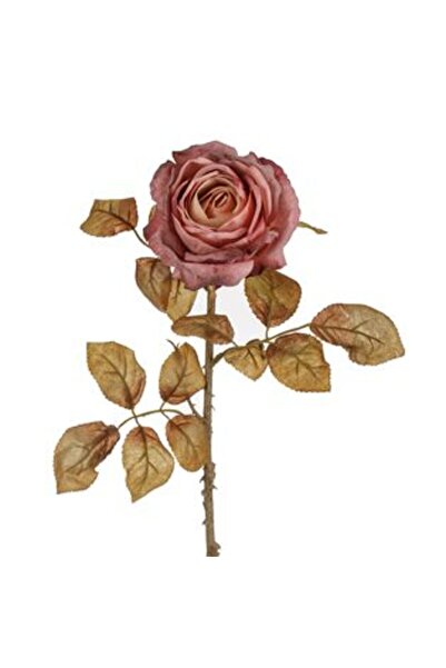 SHOPIENS Floare artificială cu trandafir lung, roz pal, 76 cm