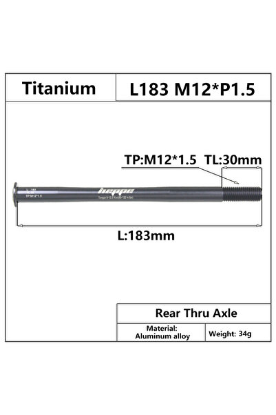 Choice L183 M12x1.5 TL30 HEPPE MTB Road Bike محور خلفي من التيتانيوم خفيف الو...