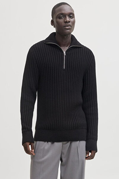 Jack & Jones Men's Zippered 100% Cotton Sweater - Blaspencer