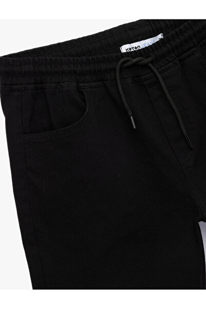 Koton Cep Detaylı Bermuda Beli Bağcıklı Slim Fit Jean Şort