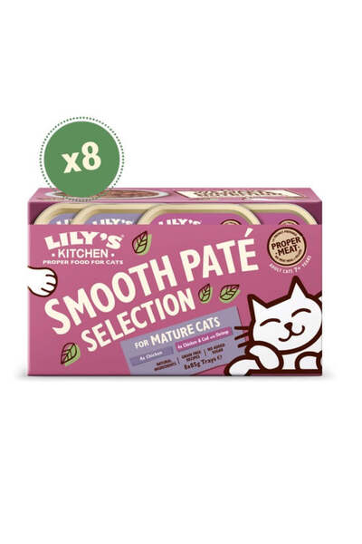Lily's Kitchen باتيه للقطط الناضجة، عبوة متعددة من طعام القطط الرطب 8 × 85 جرام