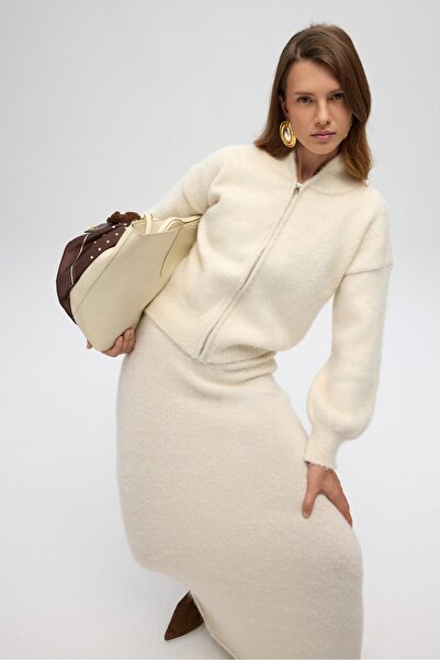 MAI STUDIOS CO. Nivra Екру Довга трикотажна спідниця