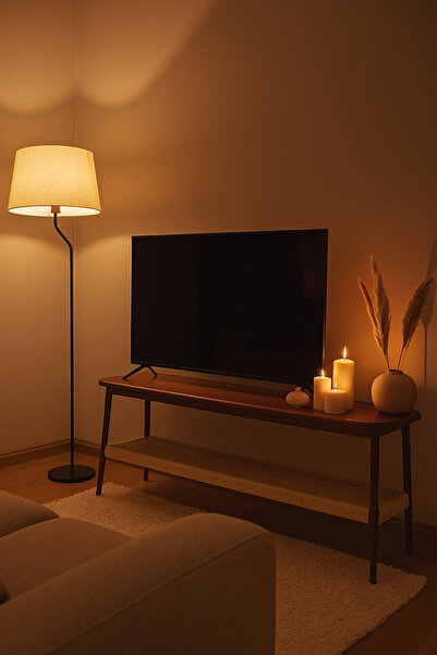 MARIA HOMES Wooden Coffee Table 160×40×40 cm – Slim Design with Woven Shelf Storage, Coffee Finish