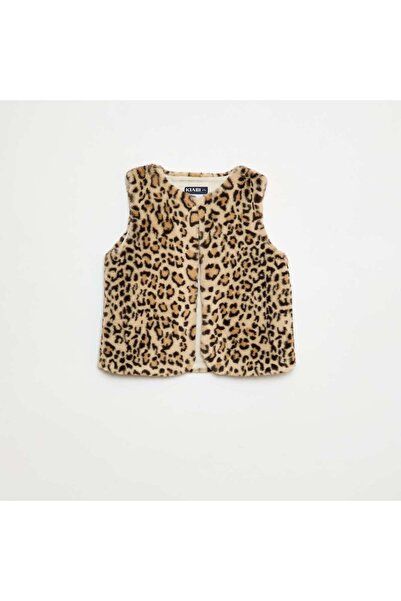 KIABI Sleeveless Faux Fur Vest BEIGE