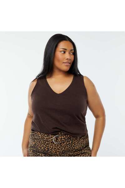 KIABI Sleeveless vest top BROWN