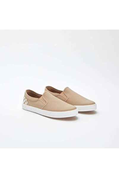 KIABI Slip-on chequerboard trainers BEIGE