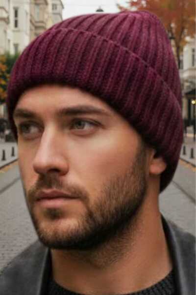 Mood Agenda Men's Soft Textured Thick Ribbed Soft Wool Beret