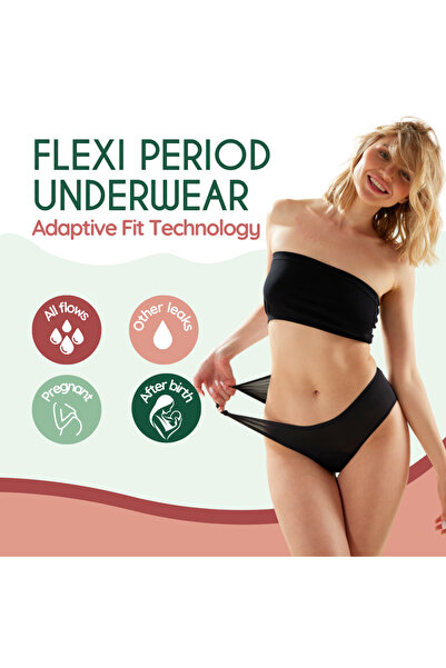 FemiEko Femi.Eko® Flexi – Extra Absorbent Reusable Period Underwear, Cotton & Hemp, Size 4 in 1
