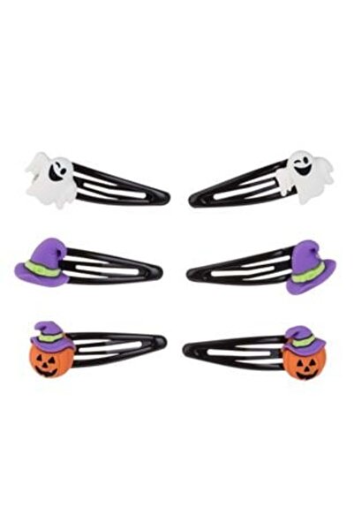 SHOPIENS Σετ Κλιπς Μαλλιών Μαύρο Μεταλλικό με Καπέλο Μάγισσας Φάντασμα Κολοκύ...