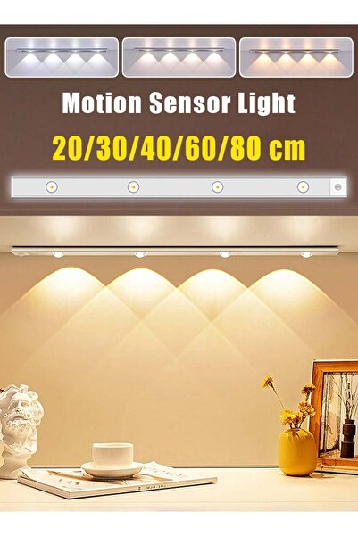 MITOYO مصباح LED مزود بحساس حركة - ألومنيوم، لاسلكي، قابل لإعادة الشحن، مع حامل مغناطيسي