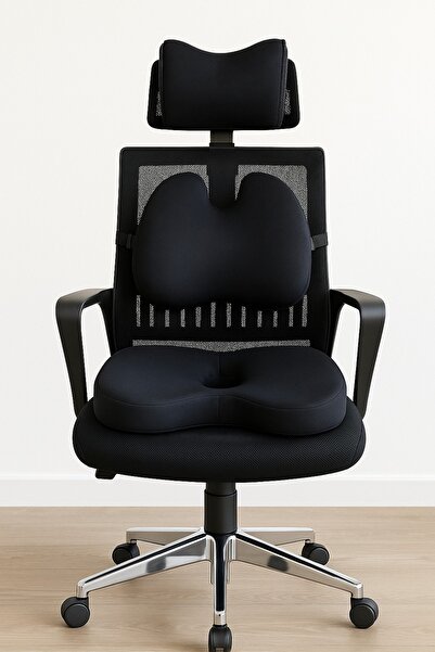 PİLLOWART Ergonomic Office Chair Cushion Set |   Waist, Neck and Lumbar Support Set of 3
