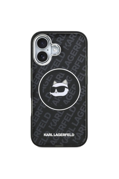 Karl Lagerfeld Θήκη για iPhone 17, IML Glitter K&C Heads με λογότυπο MagSafe, διάφανη μονόχρωμη Karl&Choupette