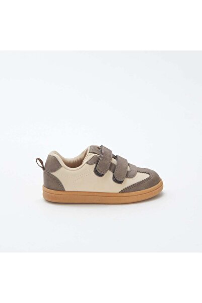 KIABI Two-tone trainers with Velcro fastening WHITE