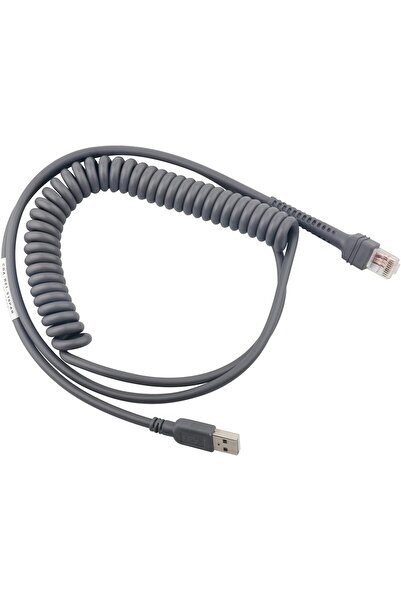 Generic Sumicor Barcode Scanner USB Cord RJ45 Coiled Cable for LS9203i LS3578 LS4008i ds9908 DS6700 Symbol Z