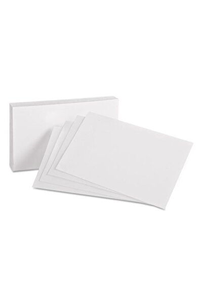 MARKQ Blank Flash Cards 100 Pack White Index Cards for Business, School Learn...