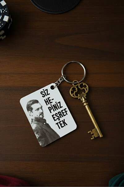 mdf Eşref Rüya "Siz Hepiniz Eşref Tek" Lazer Kesim Anahtarlık