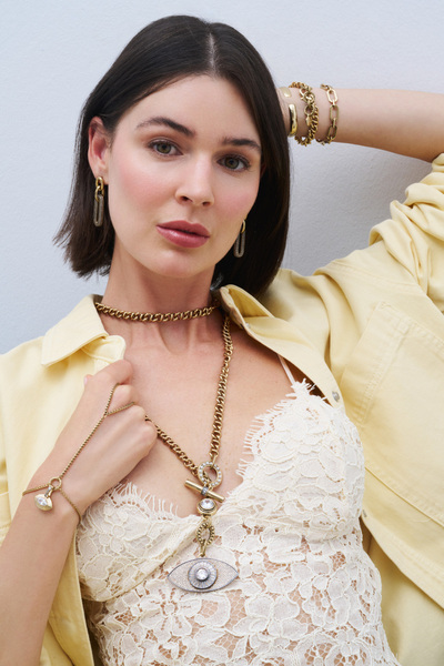 Mon Reve Guardian Eye Zirkon Göz Charm Zincir Kolye