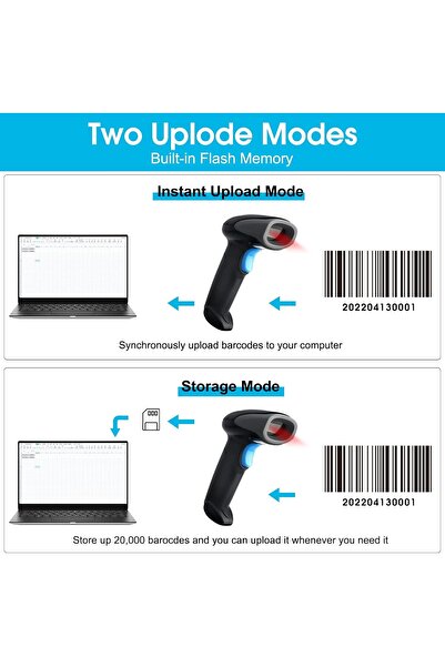 Generic Sumicor 1D Barcode Scanner, 2.4G Wireless & USB Connection Compatible with Windows 7 10 11, CCD Sens