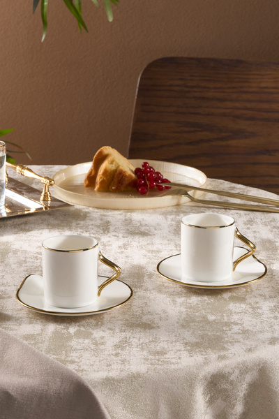 Karaca Charm Coffee Cup Set for 2 Persons 110 ml Gold