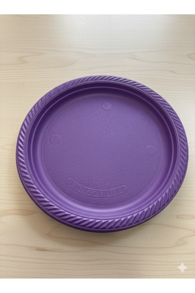 Deniz Party Store Mor Plastik Kullan At Tabak 25 Adet 22 Cm