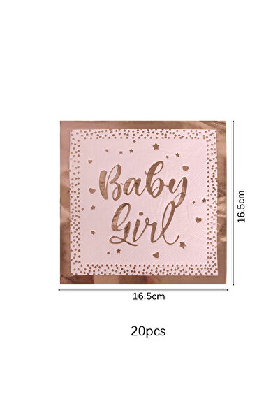 Choice5 20pcs napkins Rose Gold Party Disposable Tableware Set Light Powder P...
