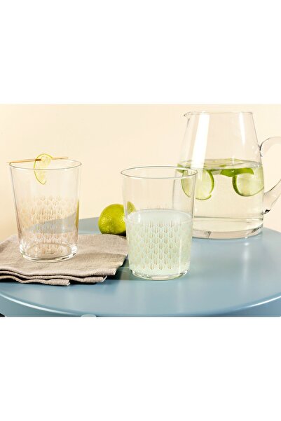 Madame Coco Golden Rain Pierretta Set of 4 Soft Drink Glasses - 510 ml