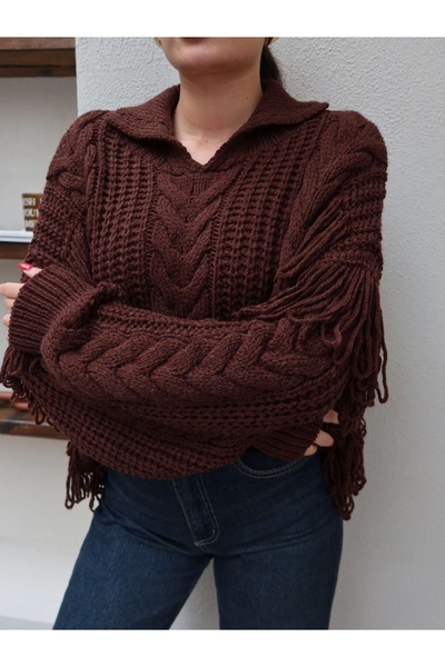 ESRAHELVACI Fringed Knit Pattern Knitwear Sweater