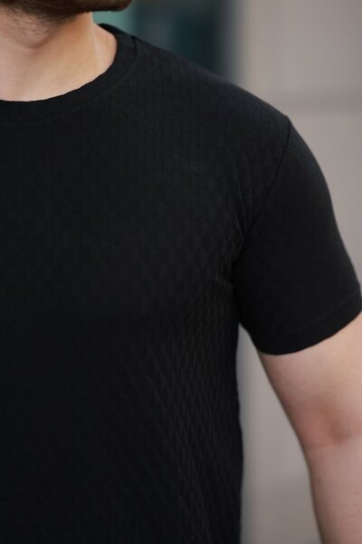 HAZEGO Ανδρικό μπλουζάκι με κοντό μανίκι με σχέδιο μπακλαβά