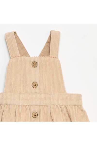 KIABI Velvet Overalls with Straps BEIGE