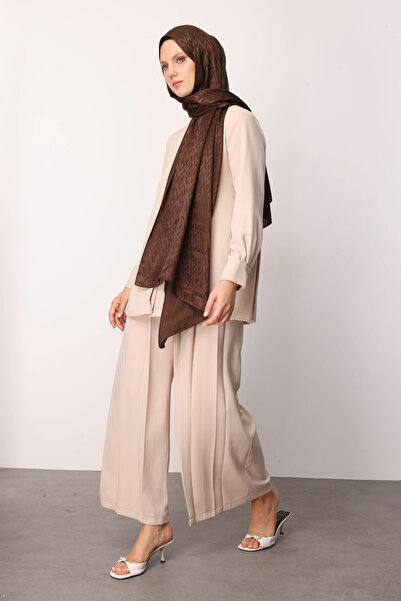 Mooncorn Tile Pattern Shiny Jacquard Shawl