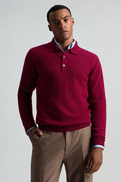 Hemington Polo Yaka Saf Kaşmir Fuşya Kazak