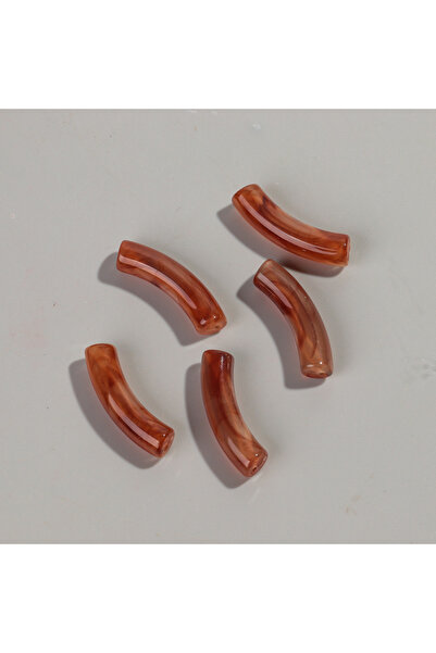 Choice20 8mm brown 20pcs Acrylic 8mm Thin Bamboo Tube Beads Dual Color Resin ...