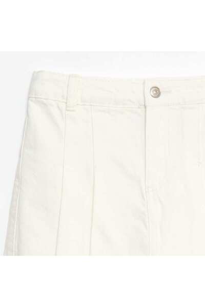 KIABI Pleated denim skort WHITE